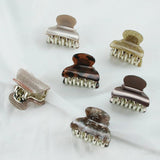 6PCS Acrylic Floral Crab Hair Claw Clip Leopard Barrette Clamp Set