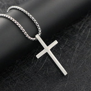 Geometric Cross Pendant Necklace Silver Chain Choker Party Gift