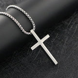 Geometric Cross Pendant Necklace Silver Chain Choker Party Gift