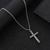 Geometric Cross Pendant Necklace Silver Chain Choker Party Gift
