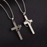 Geometric Cross Pendant Necklace Silver Chain Choker Party Gift