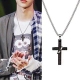 Geometric Cross Pendant Necklace Silver Chain Choker Party Gift