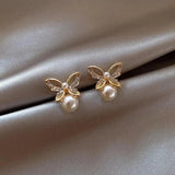 Versatile Pearl Earrings for Women, Spring Style Alloy Material