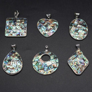 Abalone Shell Pendant Cross Rhombus Charms for Jewelry Making DIY