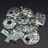 Abalone Shell Pendant Cross Rhombus Charms for Jewelry Making DIY