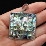 Abalone Shell Pendant Cross Rhombus Charms for Jewelry Making DIY
