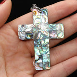 Abalone Shell Pendant Cross Rhombus Charms for Jewelry Making DIY