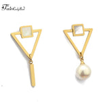 Triangle Pearl Tassel Earrings Style Brincos Feminino