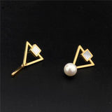 Triangle Pearl Tassel Earrings Style Brincos Feminino