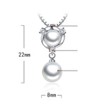 Silver Plated CZ Pearl Pendant Necklace