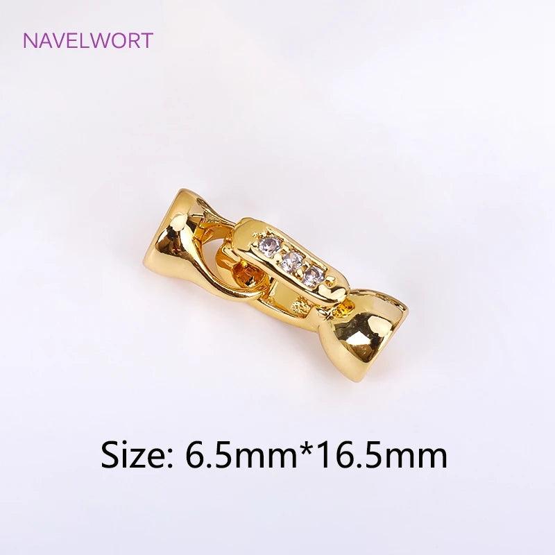 18K Pearl Clasp Fastener, Zircon Hook Fittings