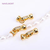 18K Pearl Clasp Fastener, Zircon Hook Fittings