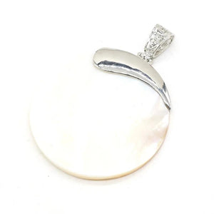 Mother of Pearl Shell Pendant Silver Plated for DIY Jewelry Making