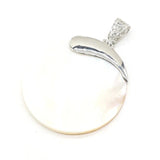 Mother of Pearl Shell Pendant Silver Plated for DIY Jewelry Making