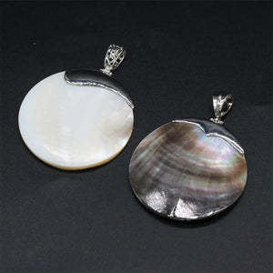 Mother of Pearl Shell Pendant Silver Plated for DIY Jewelry Making