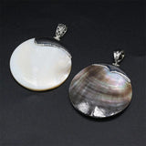 Mother of Pearl Shell Pendant Silver Plated for DIY Jewelry Making