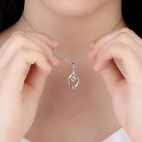 925 Silver Needle CZ Pendant Necklace Long