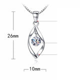 925 Silver Needle CZ Pendant Necklace Long