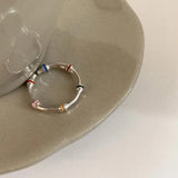 925 Silver Glaze Star Ring for Women Girl Gift Ins Jewelry