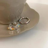 925 Silver Glaze Star Ring for Women Girl Gift Ins Jewelry