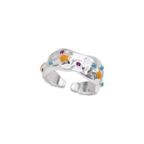 925 Silver Glaze Star Ring for Women Girl Gift Ins Jewelry