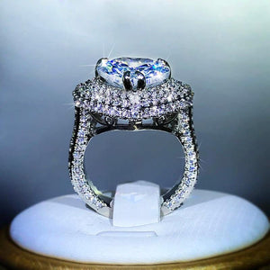 925 Silver Romantic Heart-shaped Wedding Ring