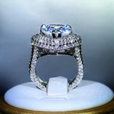 925 Silver Romantic Heart-shaped Wedding Ring