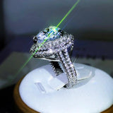 925 Silver Romantic Heart-shaped Wedding Ring