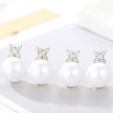 Drop Earrings 925 Silver with Pearl Zircon for Women Wedding Party