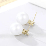 Drop Earrings 925 Silver with Pearl Zircon for Women Wedding Party