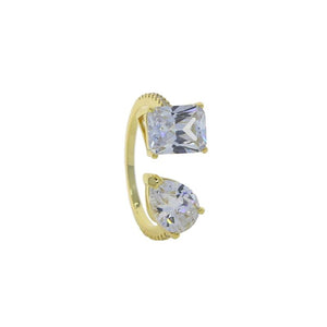CZ Tear Drop Stone Iced Out Wedding Ring For Women