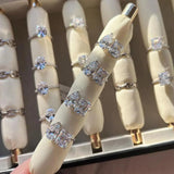 CZ Tear Drop Stone Iced Out Wedding Ring For Women