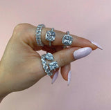 CZ Tear Drop Stone Iced Out Wedding Ring For Women