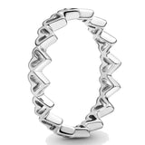 925 Silver Crown Hearts Daisy Flower Ring