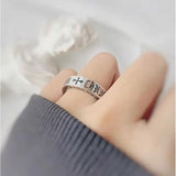 Retro Punk Cross Couple Ring Stainless Steel Vintage Wedding Jewelry Gift