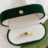 Waterproof 18k Plated Stainless Steel Green Cubic Zircon Love Band Ring