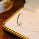 925 Sterling Silver Colorful Zircon Ring for Women