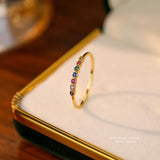 925 Sterling Silver Colorful Zircon Ring for Women