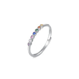 925 Sterling Silver Colorful Zircon Ring for Women