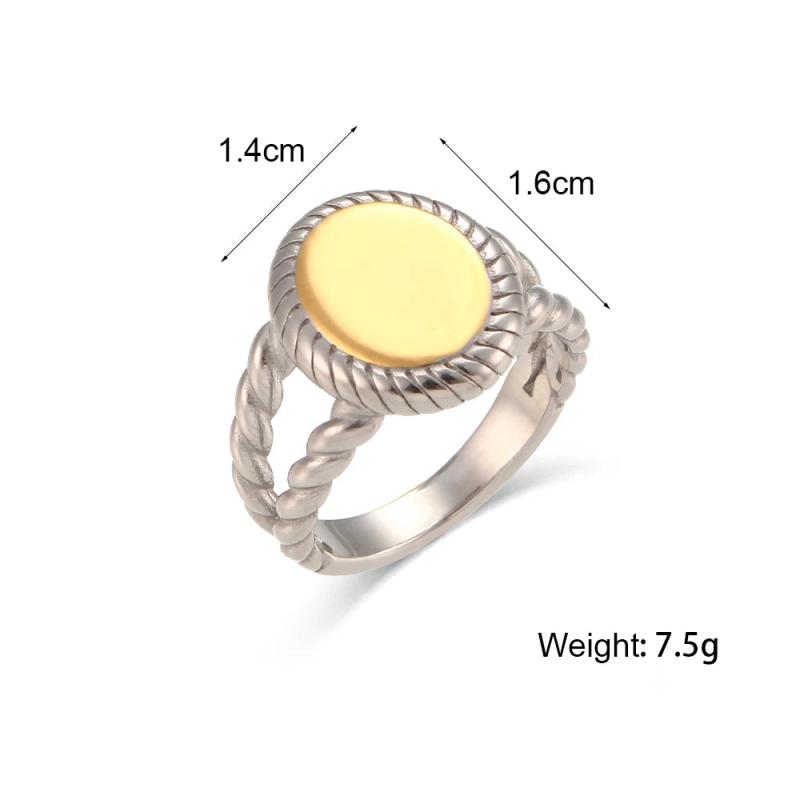 Vintage Hollow Stainless Steel Band Rings for Women