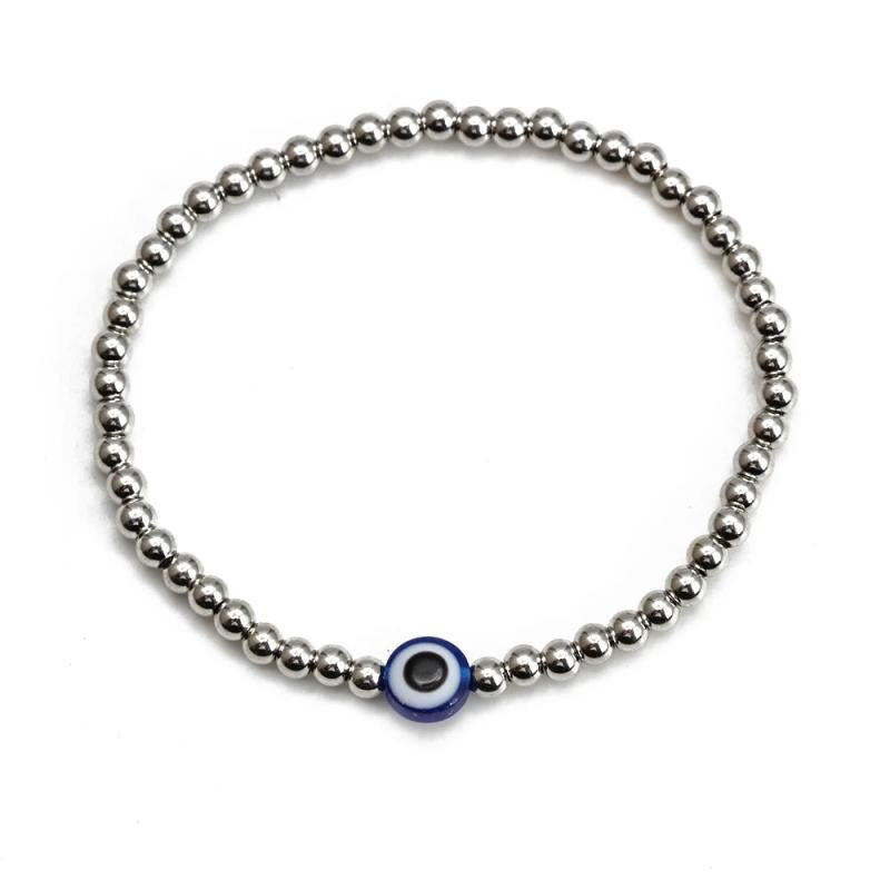 Adjustable Evil Eye Bead Bracelet Copper Beaded Bracelet for Women Men