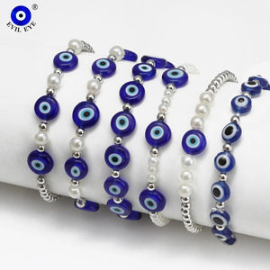 Adjustable Evil Eye Bead Bracelet Copper Beaded Bracelet for Women Men