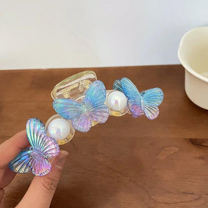 Pearl Butterfly Large Grab Clip Hairpin Pan Head Shark Clip Hair Accessories