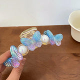 Pearl Butterfly Large Grab Clip Hairpin Pan Head Shark Clip Hair Accessories