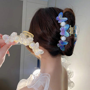 Pearl Butterfly Large Grab Clip Hairpin Pan Head Shark Clip Hair Accessories