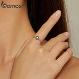 925 Silver Burgundy Vintage Red Heart Ring Women Anniversary Gift