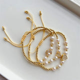 Freshwater Pearl Bracelet Zircon Heart Charm Women's Jewelry