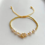 Freshwater Pearl Bracelet Zircon Heart Charm Women's Jewelry