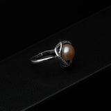 Freshwater Pearl Rings Women, Adjustable Cultured Pearl Rings 925 Silver Jewelry