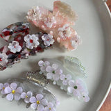 Rhinestone Flower Hair Claws Acetate Claw Clip Sweet Hair Clips Hair Catches